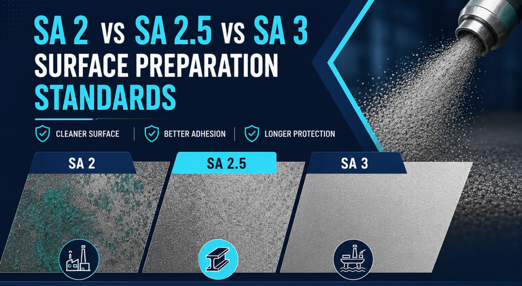 Sa 2 vs Sa 2.5 vs Sa 3: Understanding Surface Preparation Standards