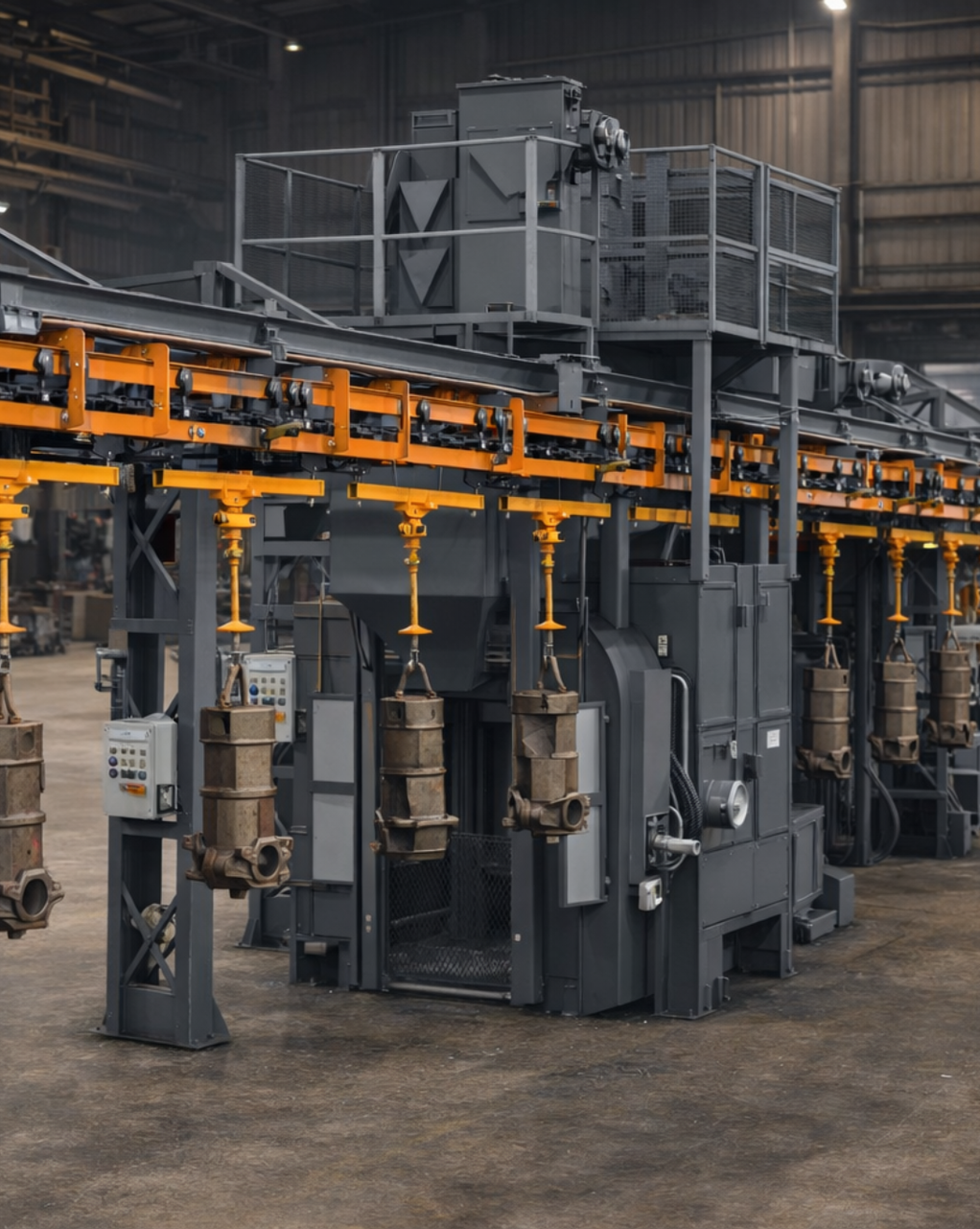 Continuous Monorail Shot Blasting Machine
